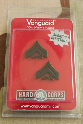 USMC US MARINE CORPS E-4 CORPORAL UNIFORM BLACK RANK DEVICE INSIGNIA PAIR
