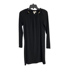 Michael Kors Womens Dress Adult Size XS Black Long Sleeve Semi Sheer