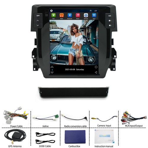 9.7'' Vertical Android 11 Car Stereo Radio GPS WIFI BT For Honda Civic 2016-2020 - Picture 2 of 11