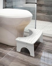 Bamboo Toilet Stool 7" Non-Slip C-type Opening 300 Lbs Load Capacity - Improve
