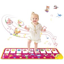 Portable Kids Piano Mat with Flashing Lights  Animal Sounds - Perfect Gift 