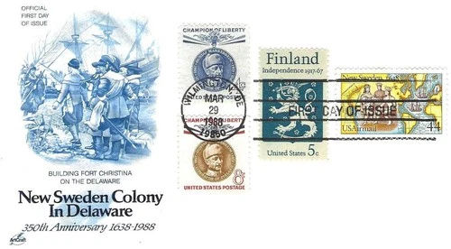 Settling of New Sweden Issue #C-117 Combo FDC Artcraft Cachet M5066
