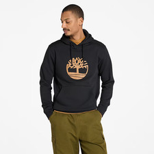 Timberland Mens Core Tree Logo Pullover Hoodie Size Large Black TB0A2BJH-P56