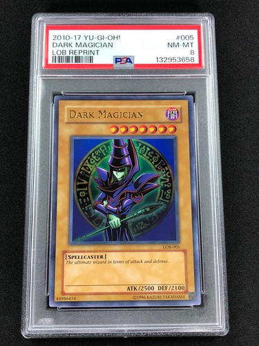 Yugioh 2010 Dark Magician LOB-005 PSA 8 Ultra Rare!