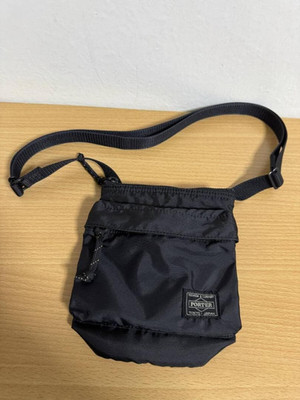 PORTER FORCE Schwarz Nylon Schultertasche Utility Sacoche Yoshida Japan...
