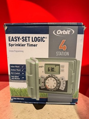 Orbit  Sprinkler System Timer Green 4-Station 57894 OPEN BOX Swing Panel