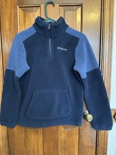 Columbia Boys Large 14/16 Sherpa Fleece 1/4 Zip Pullover Navy Blue