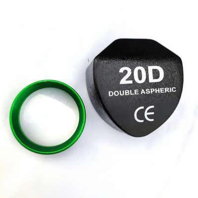 High Clarity 20D Double Aspheric Green Color Ophthalmic Retina Lens With Box