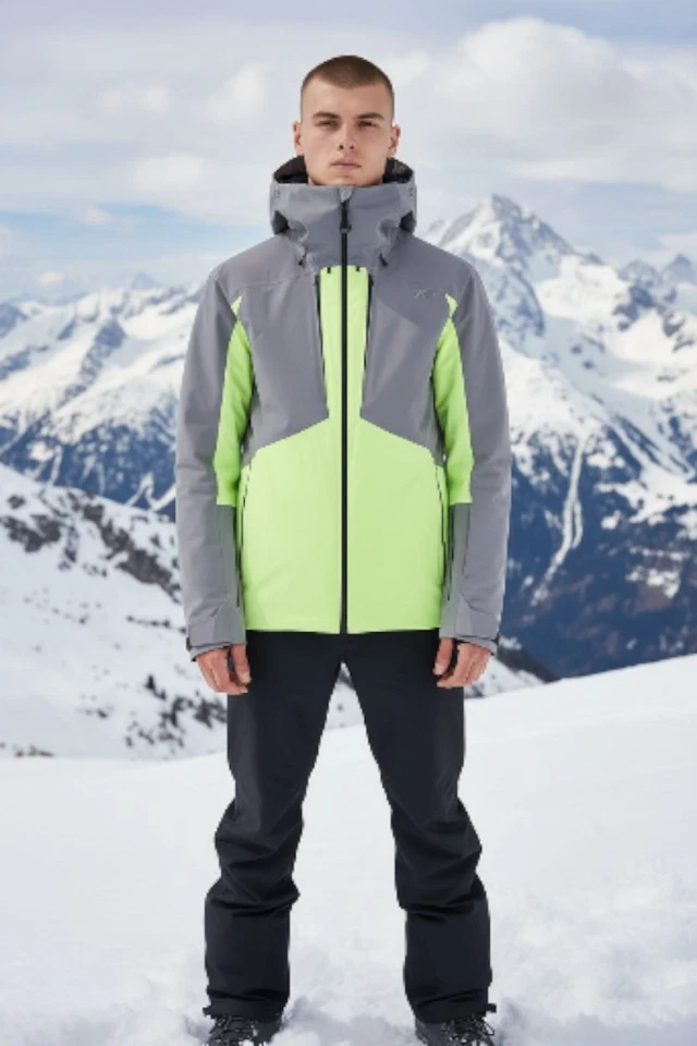 New $999 KJUS LUCAS FRX Shell Ski Jacket Men's Medium 50 Limelight/Pewter NWT - Image 4 of 4