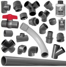 PVC U Klebe Fitting  für Pool Muffe Kugelhahn Winkel Klebefittinge Kunststoff