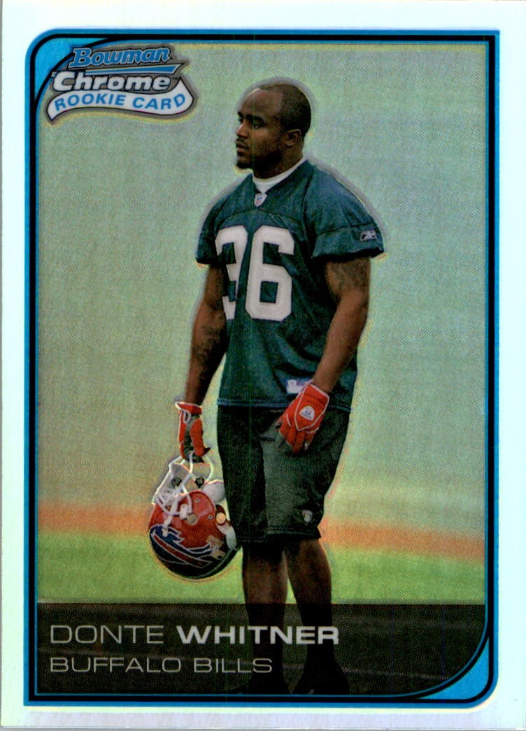 2006 Bowman Chrome Refractors #66 Donte Whitner Rookie RC Card