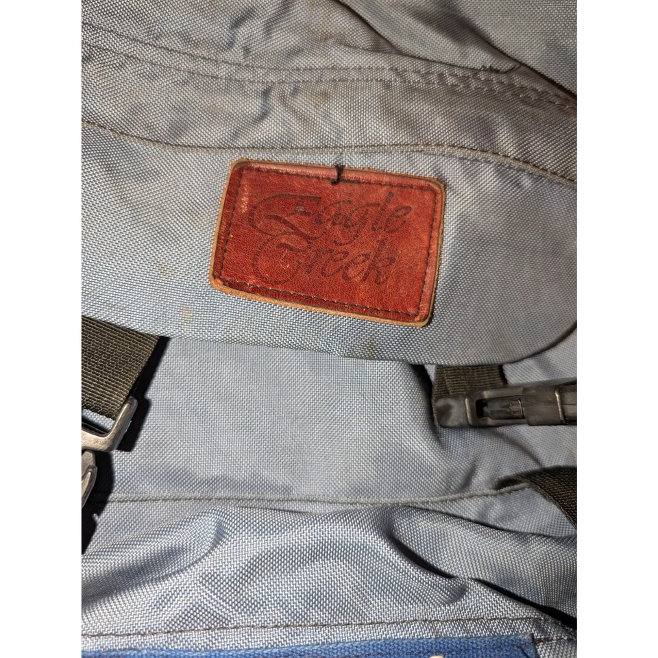 Vintage 90's Eagle Creek Backpack Daypack Nylon / Leather Bottom 17 x 11  - Image 3 of 4