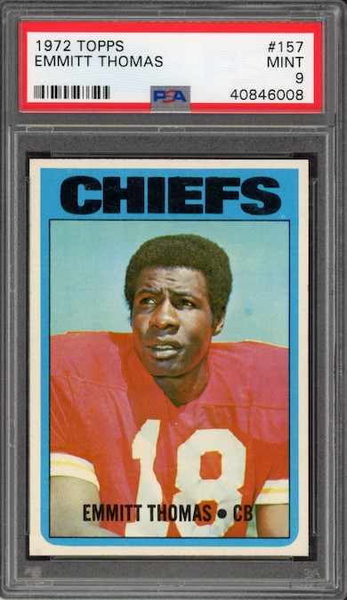 1972 Topps #157 Emmitt Thomas ROOKIE PSA MINT 9