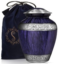Purple Urns for Human Ashes Adult Large Standard Size Funeral Memorial Earns,...