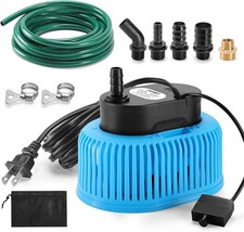 Pool Cover Water Removal Pump - 850 GPH with Durable Drain Hose & Adapters