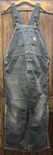 VTG Carhartt Double Knee Bib Overalls Men 35x30 Duck Canvas UFCW Union 90s USA