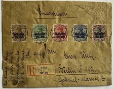 Postgebiet Ob Ost 1916 R-Brief Wilna- Berlin portogerecht Mehrfachfrankatur