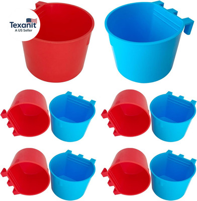 10 Pcs Cage Cups Birds Feeders Bowl Chicken Feeding Watering Dish Hanging Wire C
