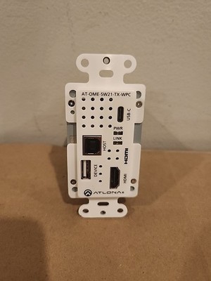 Atlona Wallplate HDBaseT Transmitter USB-C HDMI Input USB Hub AT-OME-SW21-TX-WPC