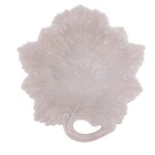 vintage Fenton pale pink Milk Glass decorative Leaf Plate 8.25" home decor