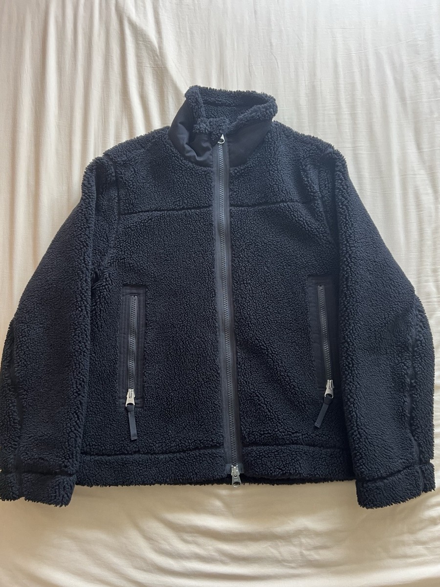 Arket Full Zip Fleece Jacket in Black (Size Medium)