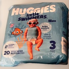 Huggies Little Swimmers Disposable Swim Diapers Size 3 16-24Lbs 20 Ct