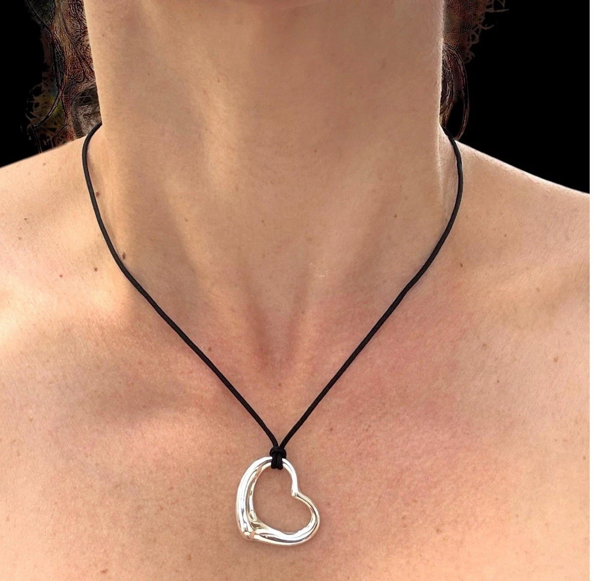 TIFFANY & CO. Collana AUTENTICA Tiffany & Co Vintage Elsa Peretti 27mm Cuore Aperto