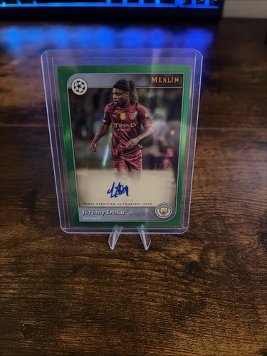 Jeremy Doku Topps Merlin 2024/25 Green Auto /99