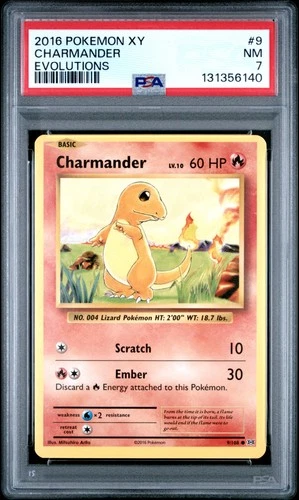 2016 POKEMON XY EVOLUTIONS #9 CHARMANDER PSA 7