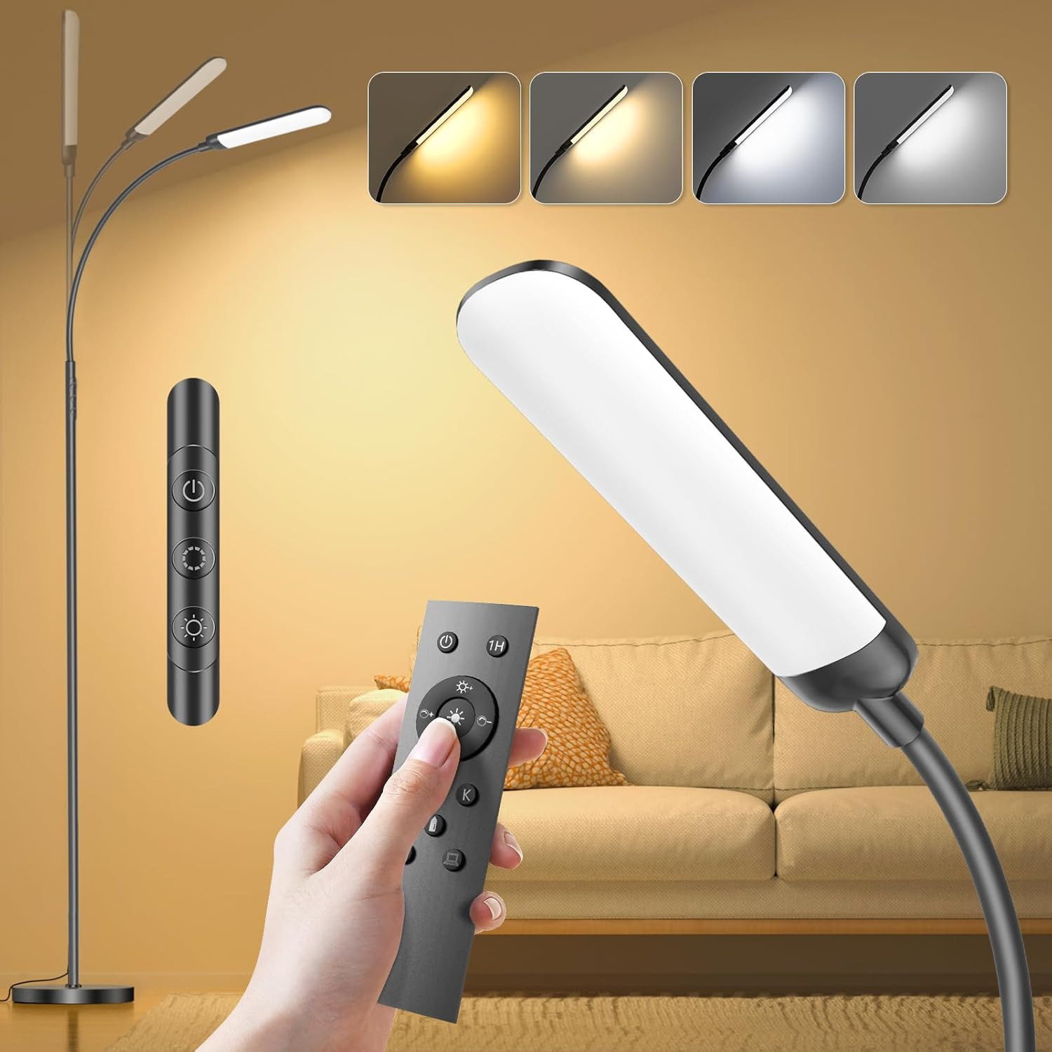 Lampada Da Terra LED 18W 1200LM Dimmabile con Telecomando e Memory