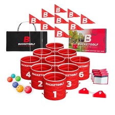BUCKETGOLF Pro Portable 9 Hole Backyard Golf Game for Family
