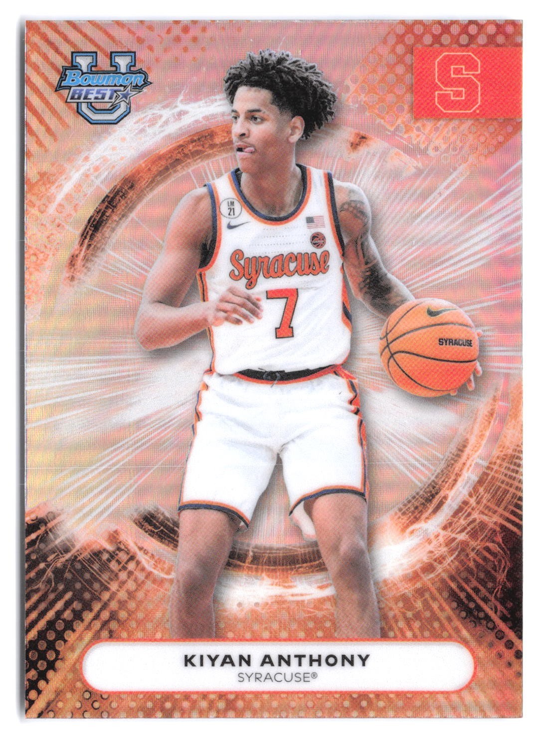 2025-26 Bowman University's Best Kiyan Anthony #12 Refractor Rookie RC