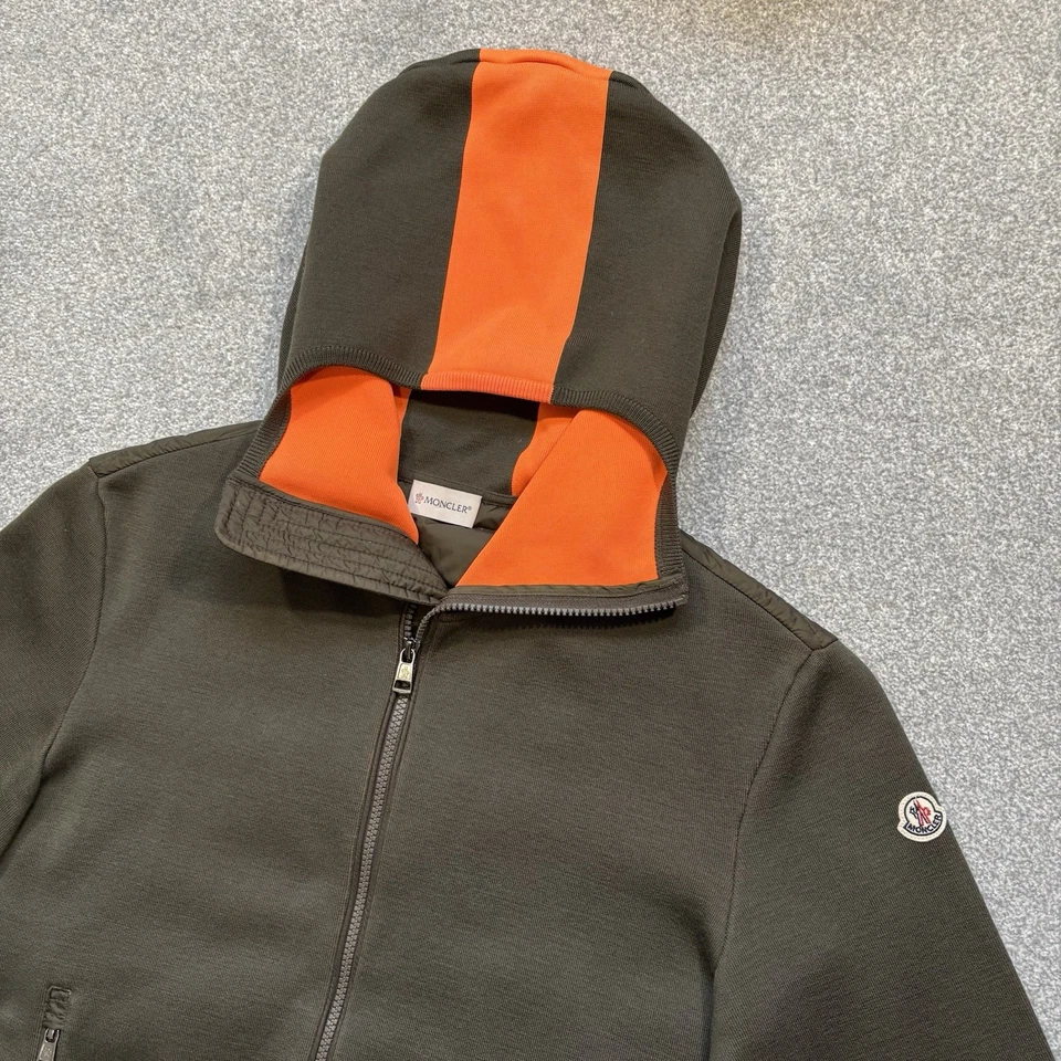 Cárdigan Moncler Tricot Caqui y Naranja Talla Mediana Se Ajusta a Pequeño 100% Auténtico Foto 2 de 4