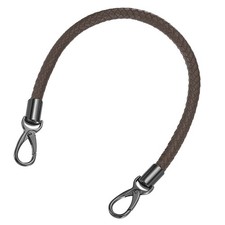 50cm Short Leather PU Braided Purse Replacement Handle Dark Coffee Black