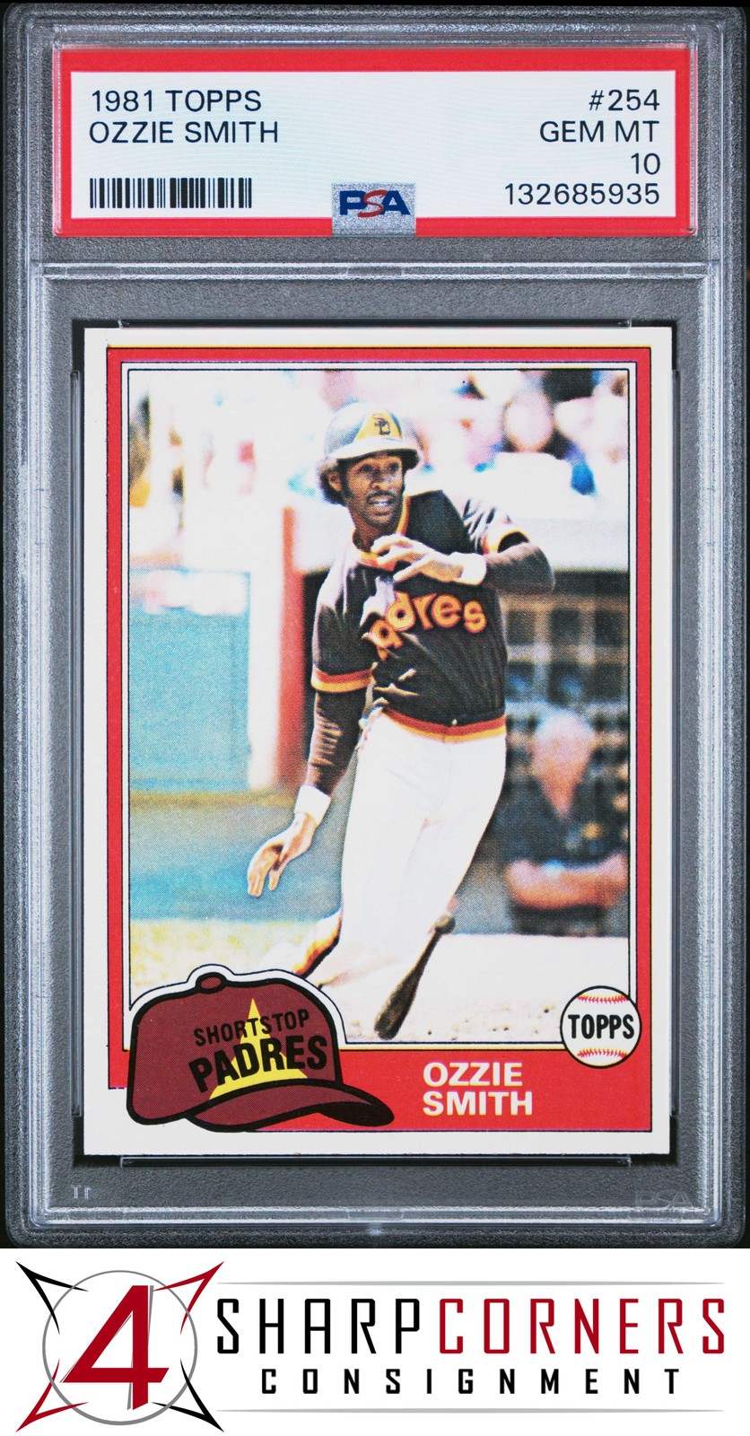 1981 TOPPS #254 OZZIE SMITH PADRES HOF PSA 10