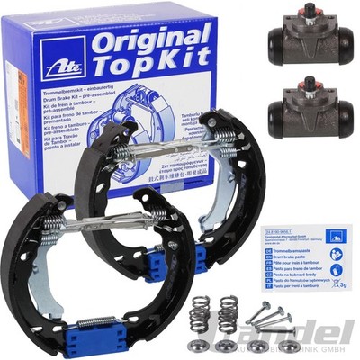 ATE TOPKIT BREMSBACKEN-SATZ VORMONTIERT + NACHSTELLER für OPEL CORSA B ASTRA F