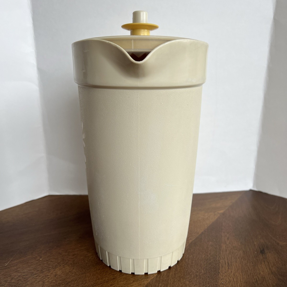 Tupperware Pitcher Almond Harvest with Push Push Lid Retro 1970s