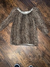 Michael Kors Leopard long sleeve size large women’s shirt