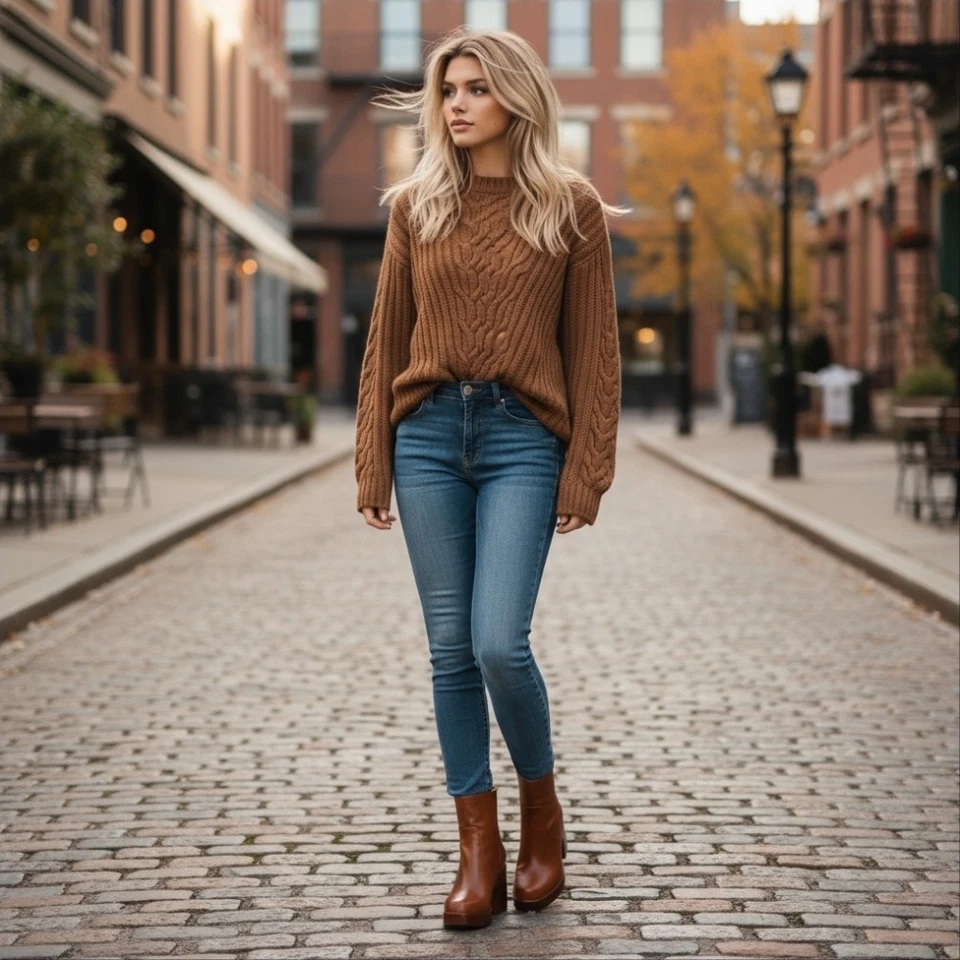 Wild Pair Classic Retro Women Platform Boots Booties SZ 9 M Cognac Brown - Image 3 of 4