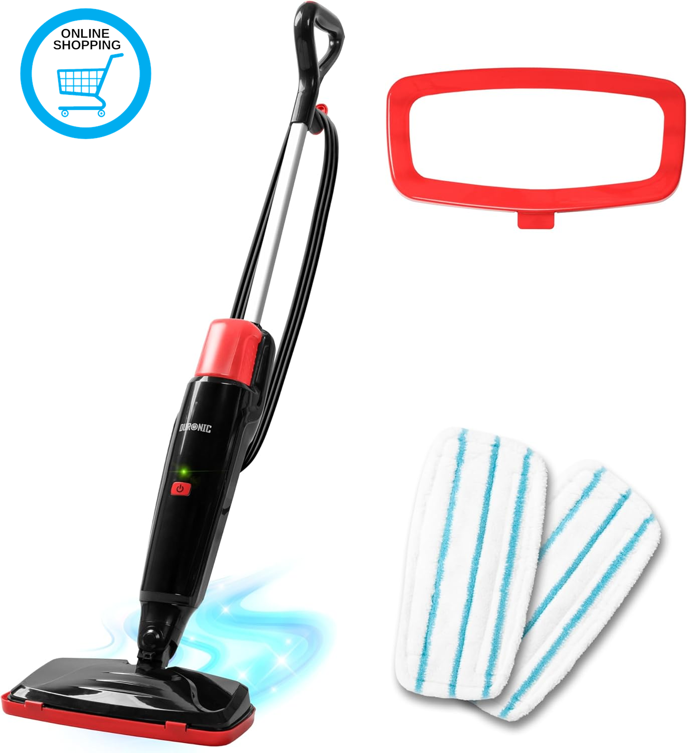 Electric Steam Mop STM15 BK 1500W Chemical Free Steamer Mops with 500Ml Water Ta