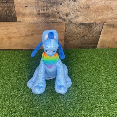 Disney Rainbow Collection Pluto Dog Plush Blue Stuffed Animal Toy