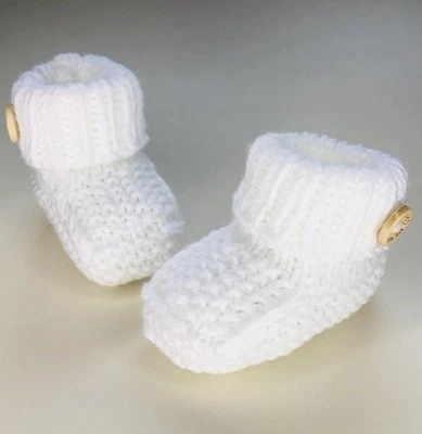 ADA OLIVER KNITS Baby Booties Knitting Pattern Seed Stitch Paper Copy Easy To Follow DK 0-3 3-6