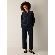 Eileen Fisher Women's Organic Cotton Stretch Corduroy Straight Pant, Maritime