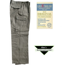 orig Leo K&ouml;hler  Bundeswehrhose Moleskinhose Feldhose mit Rei&szlig;verschluss  oliv