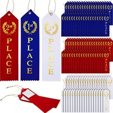 Outus 300 Pieces Award Ribbons 1st, 2nd, 3rd Place Flat Carded Set First Plac...