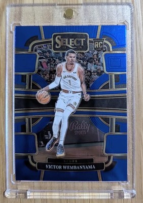 2023-24 Panini Select VICTOR WEMBANYAMA Rookie Concourse Blue Prizm RC - Spurs!