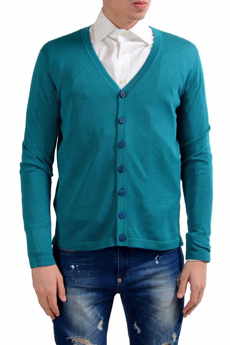Мужской легкий шелковый льняной кардиган-свитер Malo Mens US M IT 50