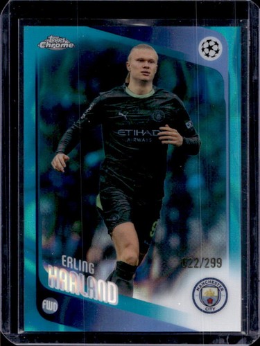 2025-26 Topps Chrome UEFA Erling Haaland Teal Lava Refractor #/299 Man City