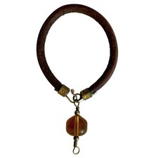 Children  s Bracelet Vintage 5.5 Inch Brown Gold Tone