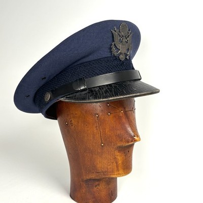 Vintage 1950s Flight Ace USAF Air Force Officer Wicker Cane Frame Cap Hat